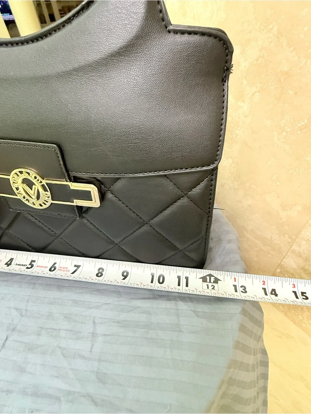 Valentino Orlandi Quilted Black Top-Handle Crossbody NWT